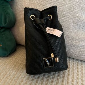 Victoria Secrete Mini Black Quilted Bucket Bag